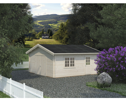 Palmako Roger vrijstaande garage, 27,7 m², met houten deur 540 x 540 cm, dompelgegrond