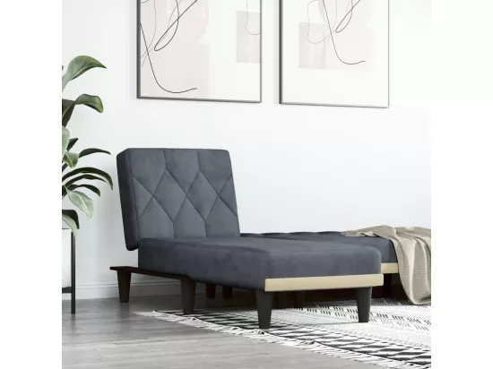 Prolenta Premium - Chaise longue gris foncé velours
