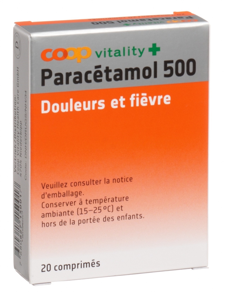 Coop Vitality Paracetamol Tabl 500 mg Blist 20 Stk