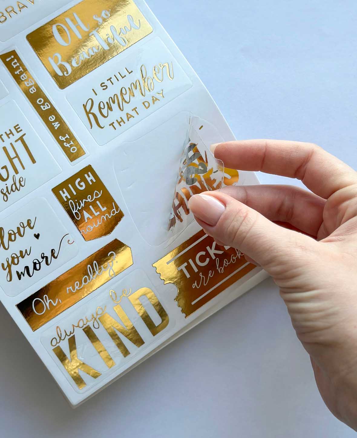 (154er Set) Stickerbook Sprüche Dekosticker Aufkleber DIY Design - Gold