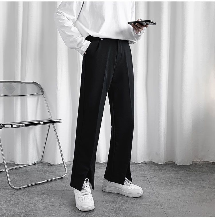Whyessa - Rechte cropped broek met split