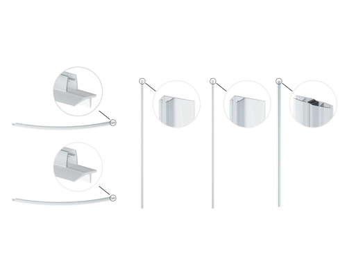 form&style Romallo vervangingsafdichtingsset, chroom en mat wit