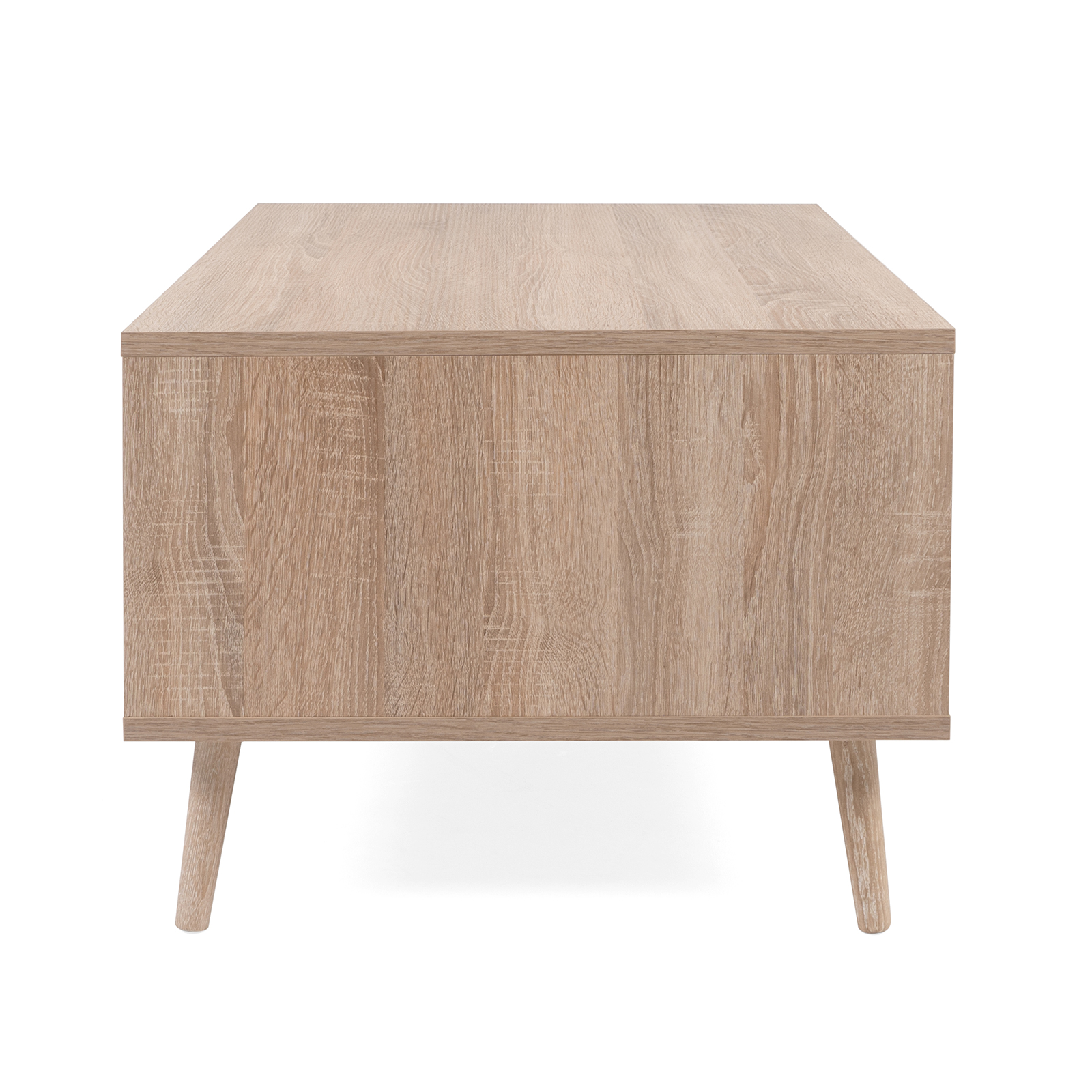 Couchtisch BALI - Sonoma Eiche - Rafia Geflecht - 100 cm breit