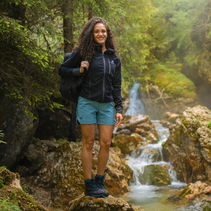 Trekker Hoodie Dame Black/Anthracite