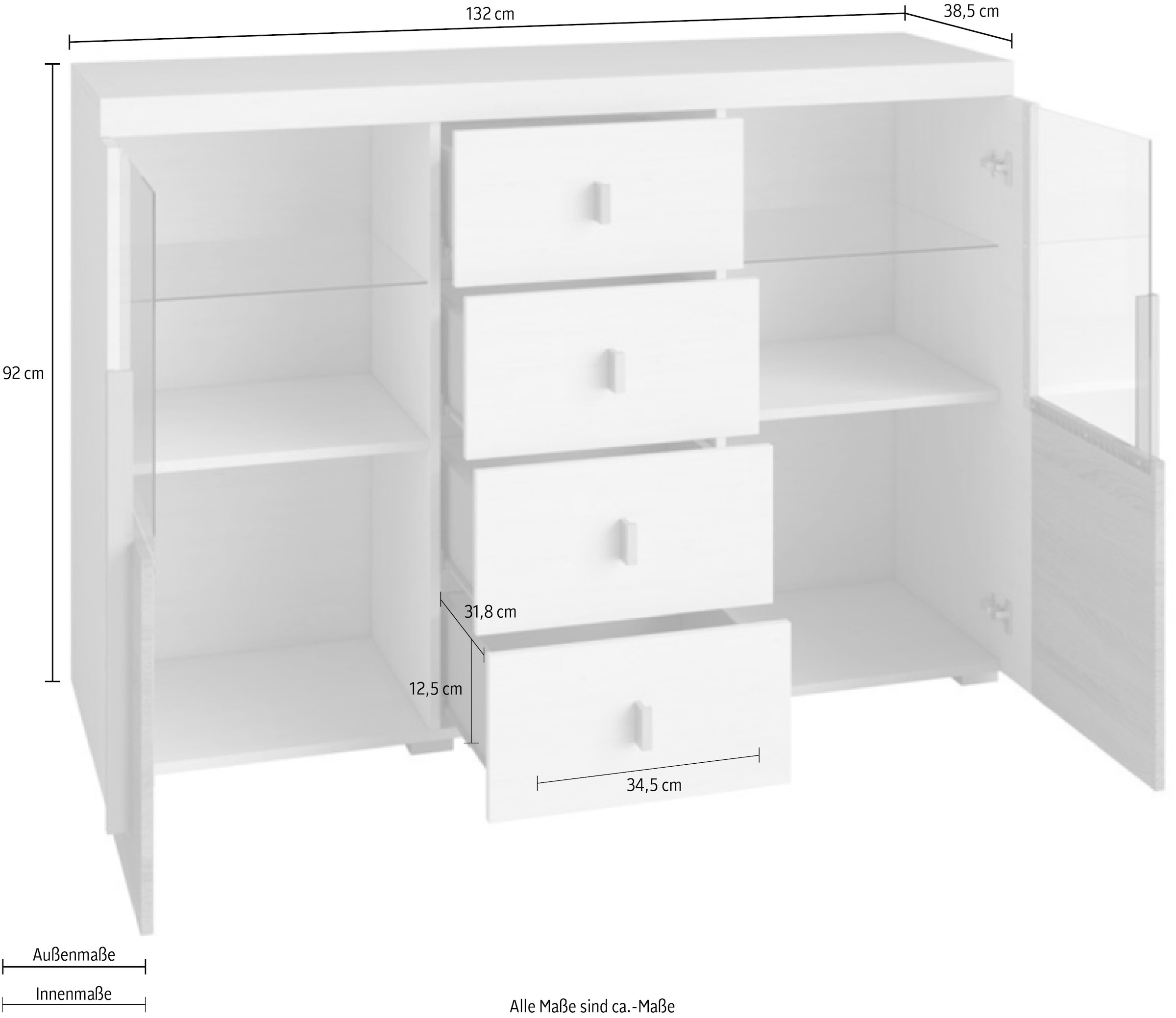 INOSIGN Sideboard »Roger« Breite 132 cm