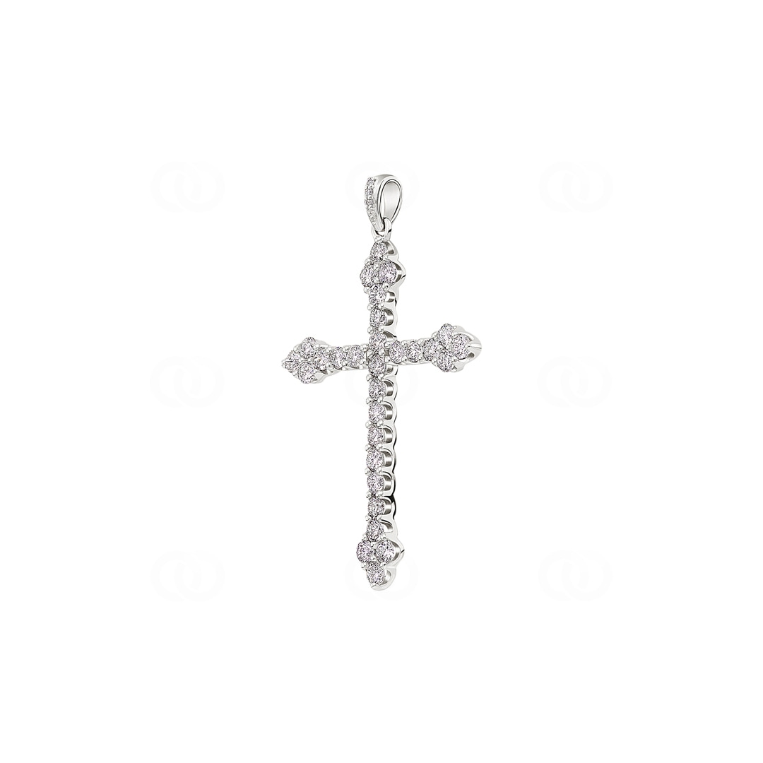 Anhänger 750/18 K Weissgold Kreuz mit Brillanten 1.00 ct H/si