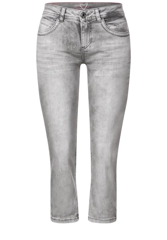 Casual Fit Jeans in 3/4 - autentic grey bleach