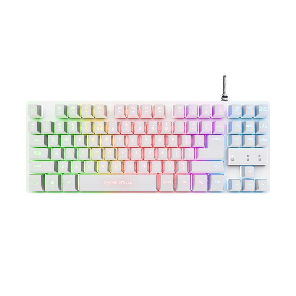 Trust GXT 833W Thado TKL beleuchtete Tastatur – Weiß