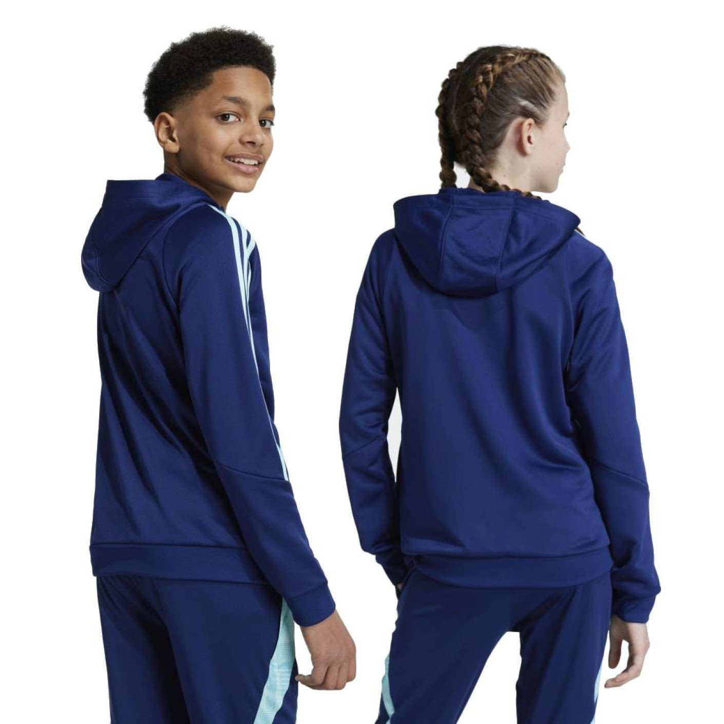 Adidas Arsenal Track Hoodie 2024-2025 Kids Donkerblauw Lichtblauw