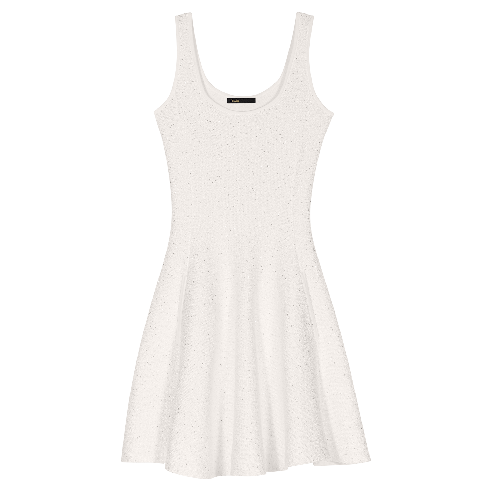 Robe courte col rond| Blanc