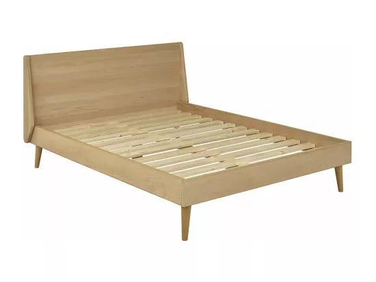 Lit 2 places 160x200 cm bois massif bois naturel MELBA