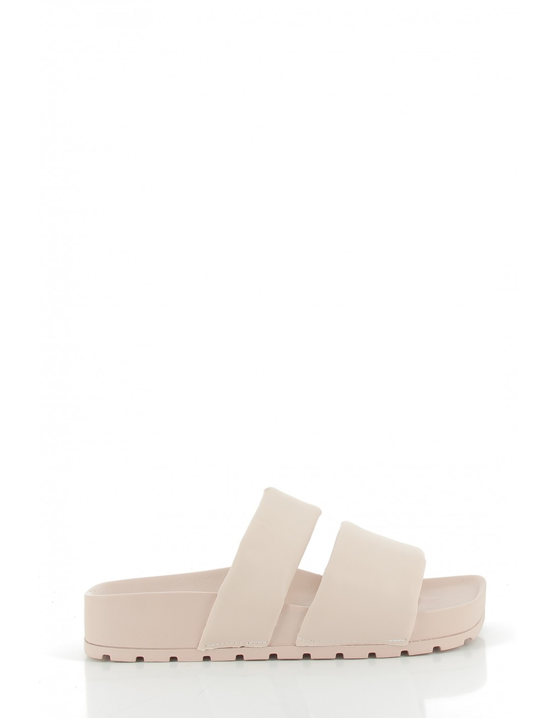 colors of california two band square sole slide pink Femme