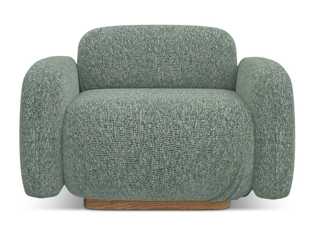 Fauteuil en tissu texturé - vert clair - AILANI