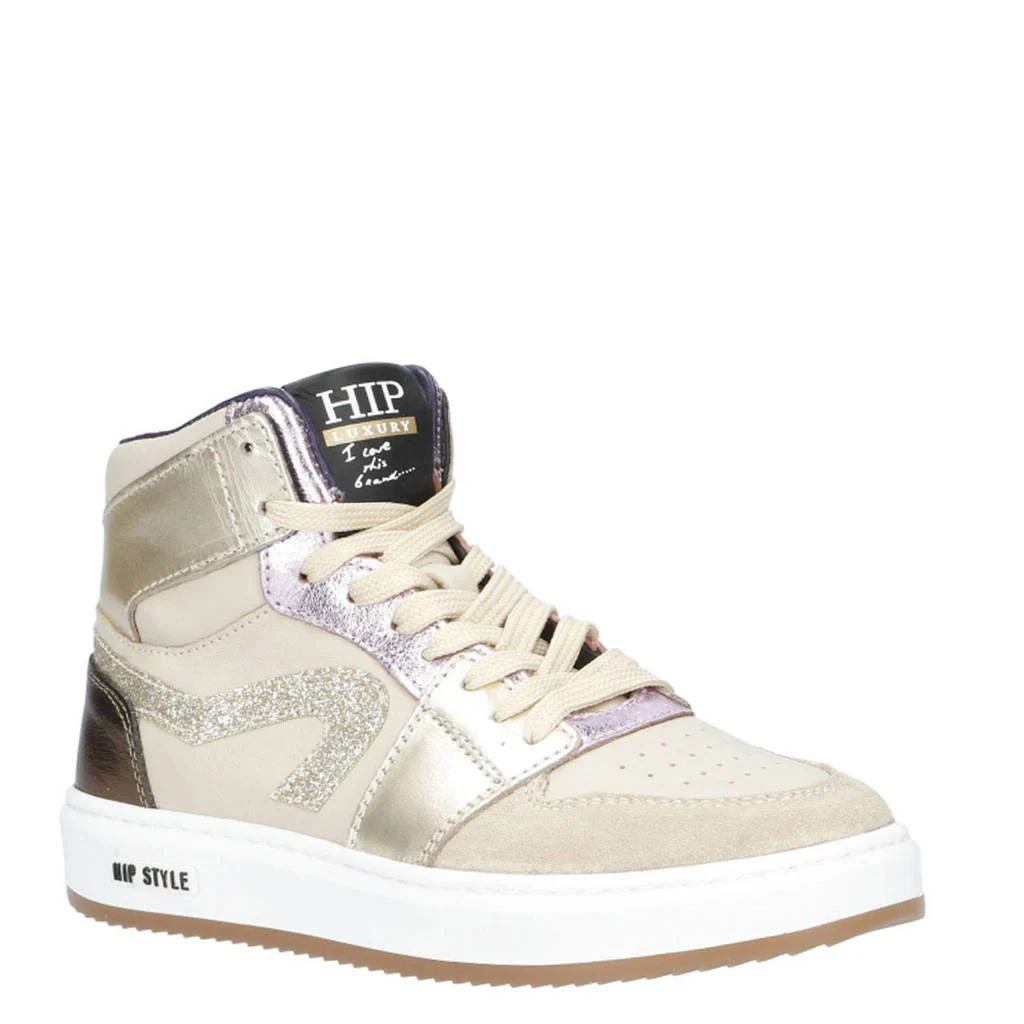 Hip H1765leren sneakers beige