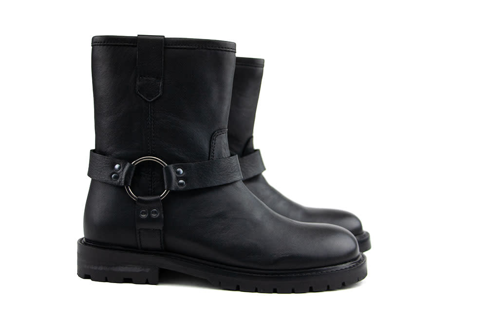Hip Bikerboot Zwart Combi