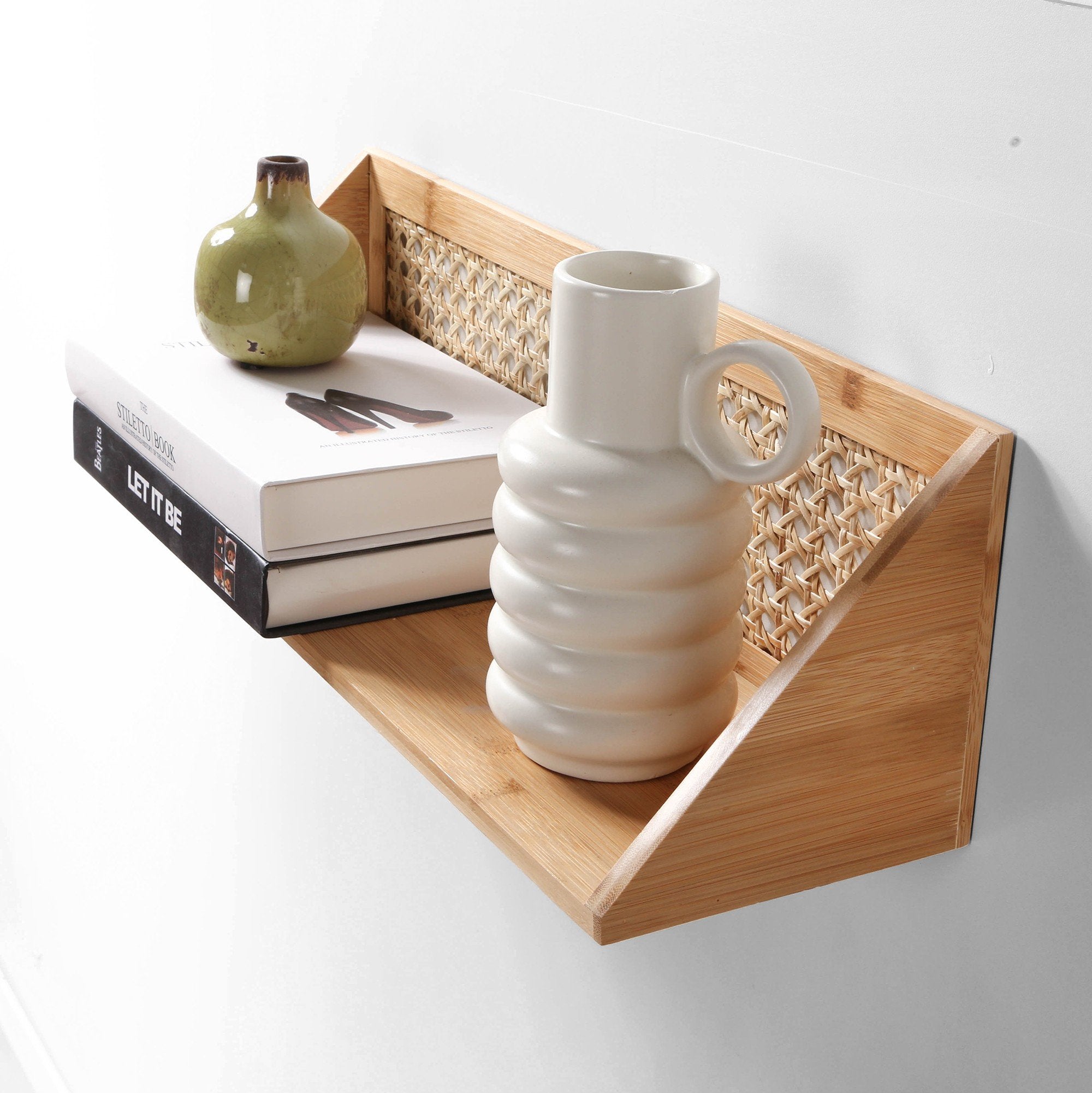 Calicosy - Wandplank bamboe rotan - L40 cm