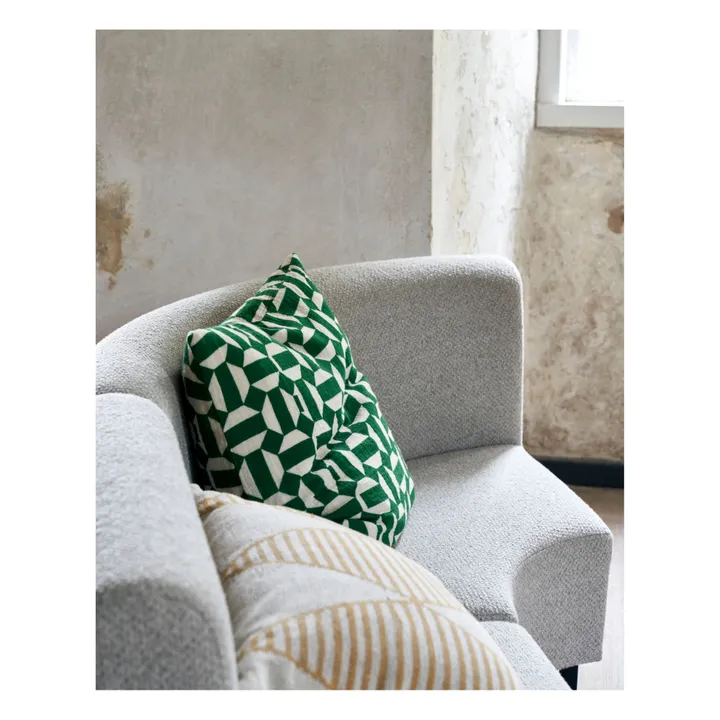 House Doctor Housse de coussin Etha en coton | Vert