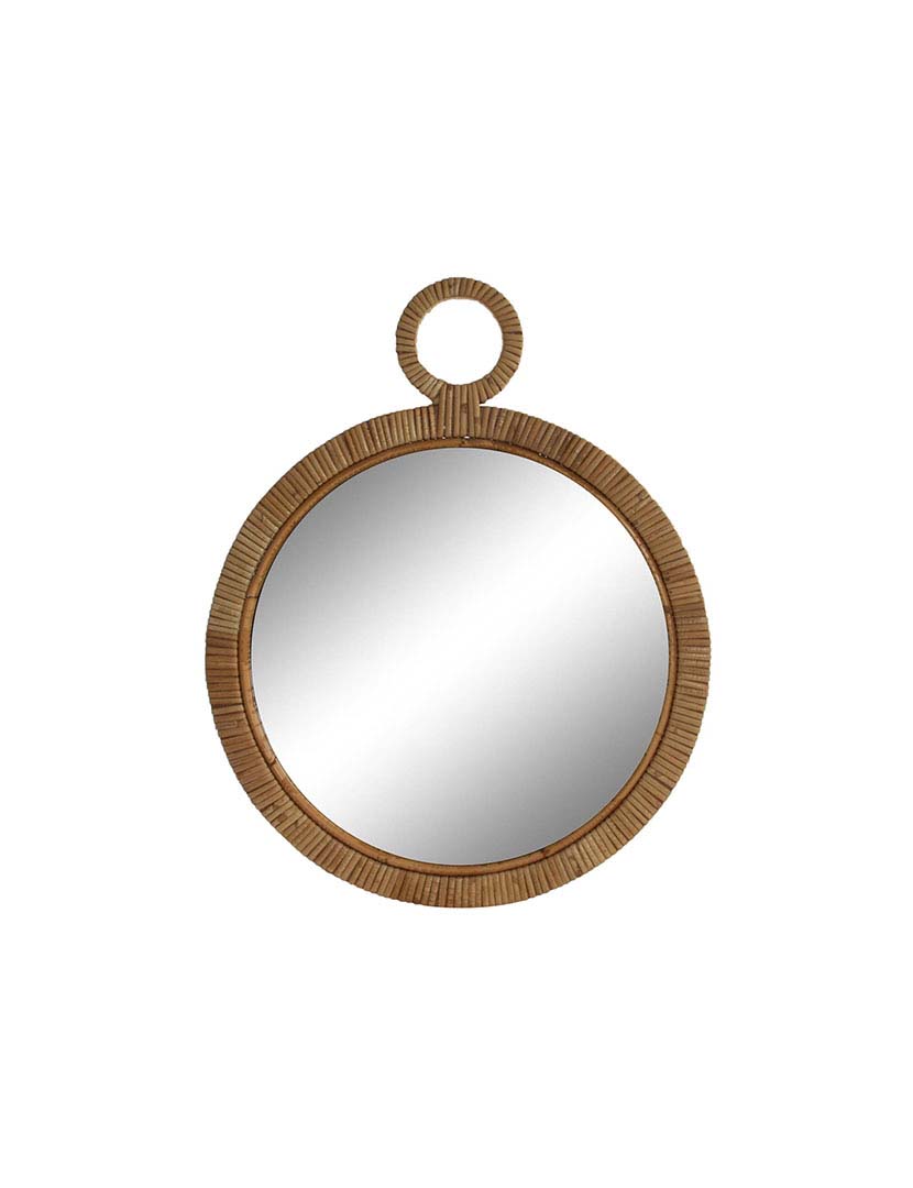 Brown Rattan Mirror