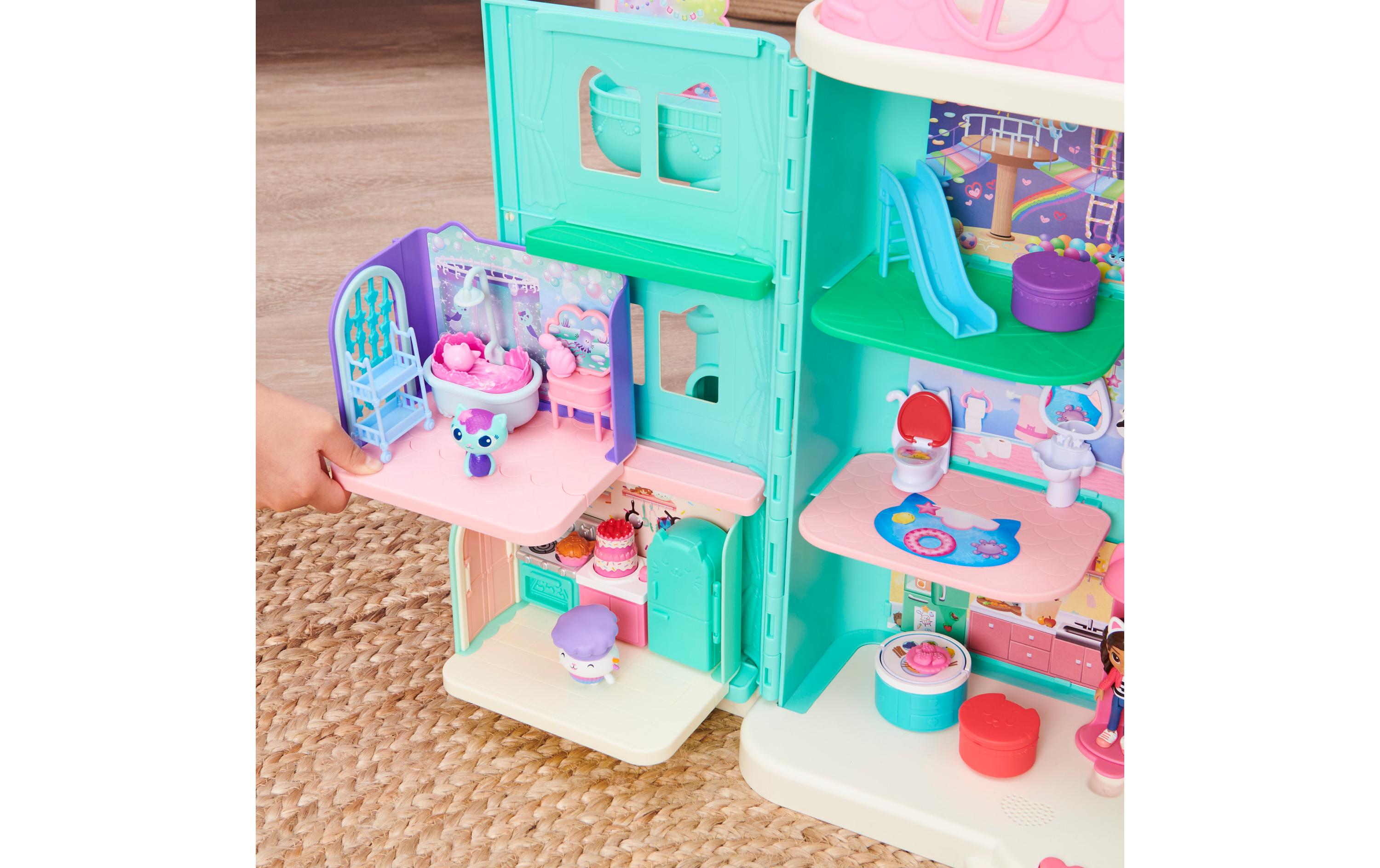 Gabby's Dollhouse MerCats Badezimmer Deluxe RoomsDetailgetreues Verwöhnbad Deluxe und Meerjungfrau-Katzenfigur
