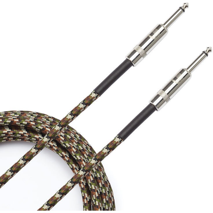 D'Addario PW-BG-10CF Braided instrumentkabel camouflage 10ft (3.05 m) recht-recht