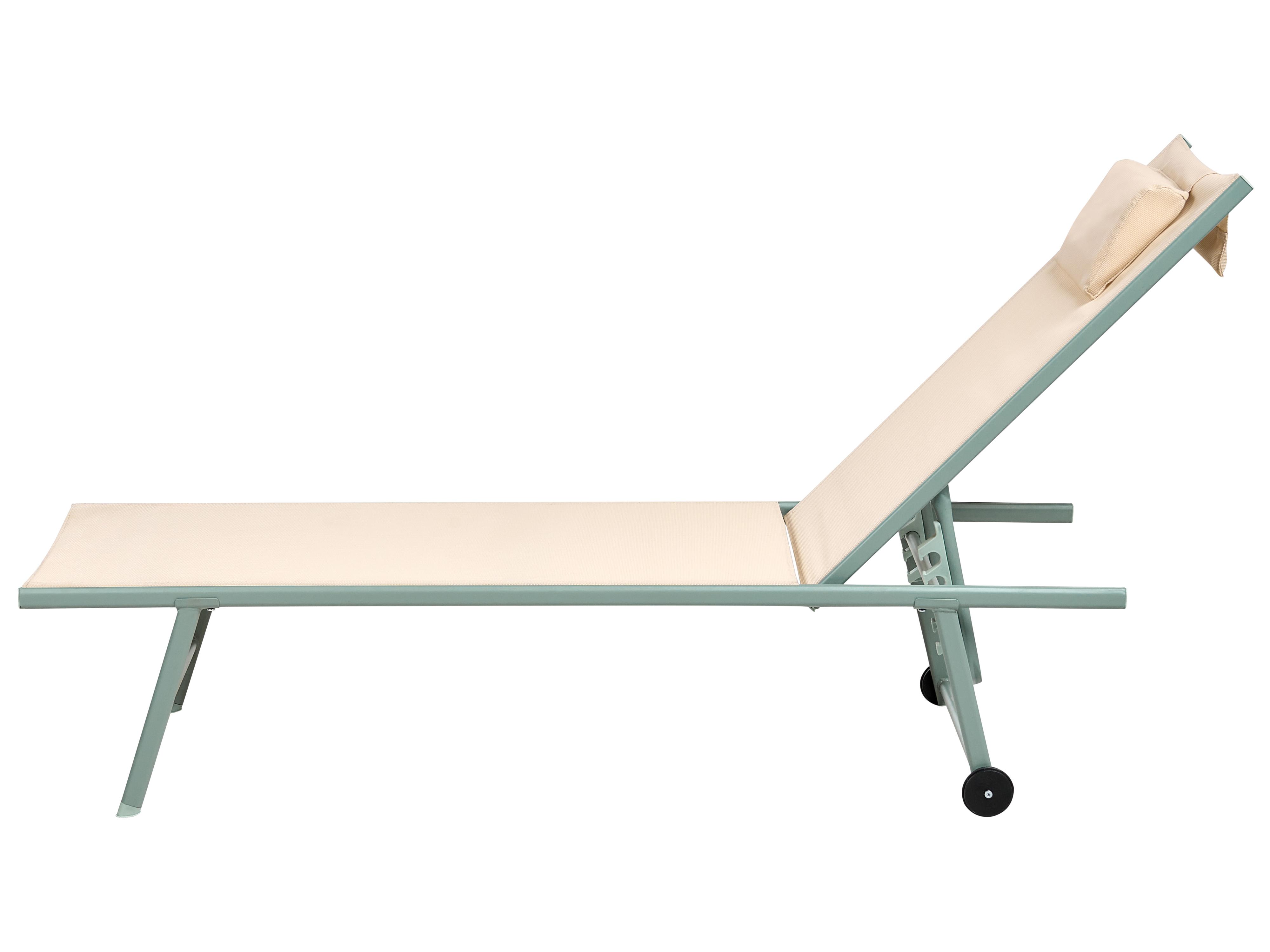 Set van 2 ligstoelen SORONI achteroververstelbaar Metaal Beige