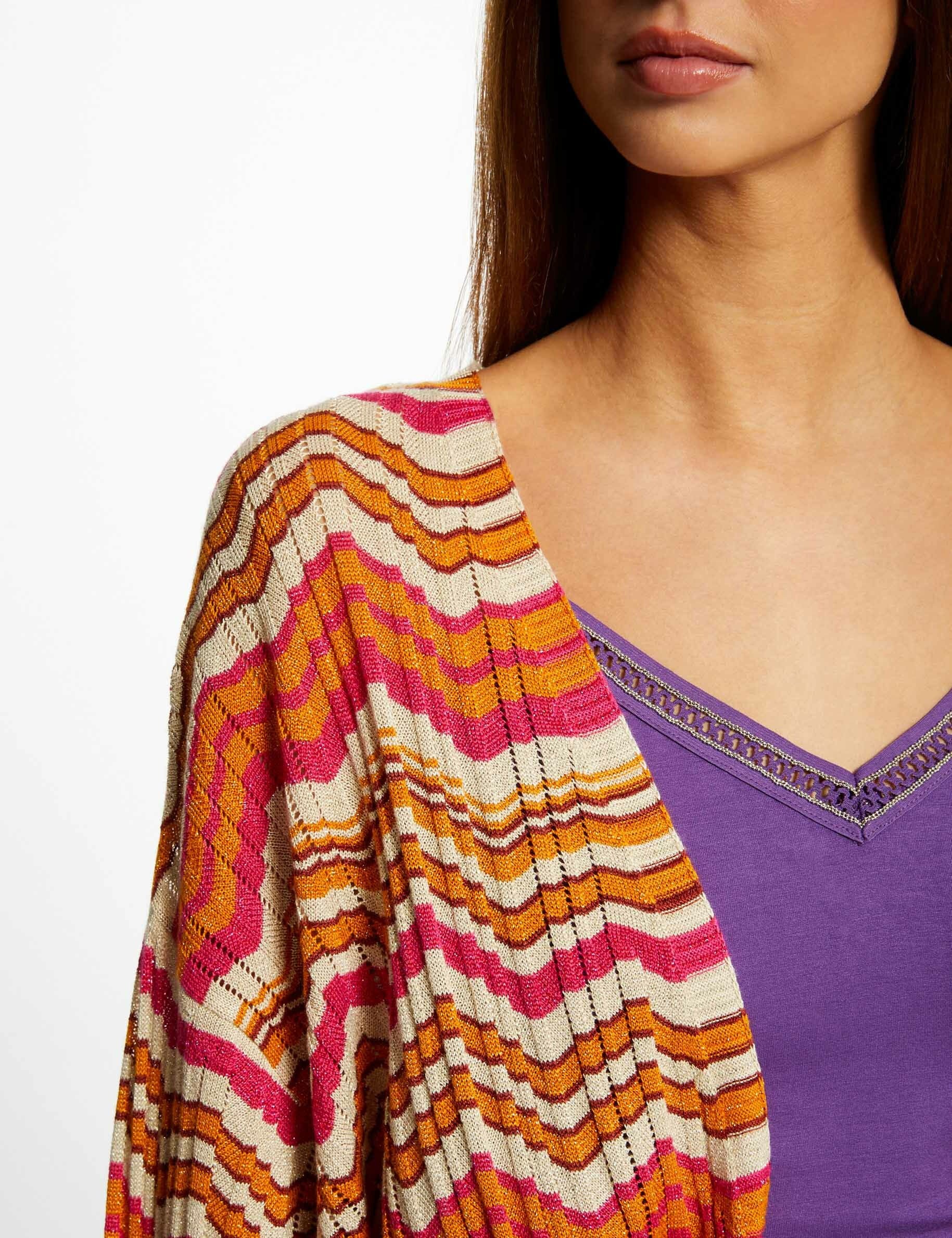 Poncho imprimé chevron orange femme - orange