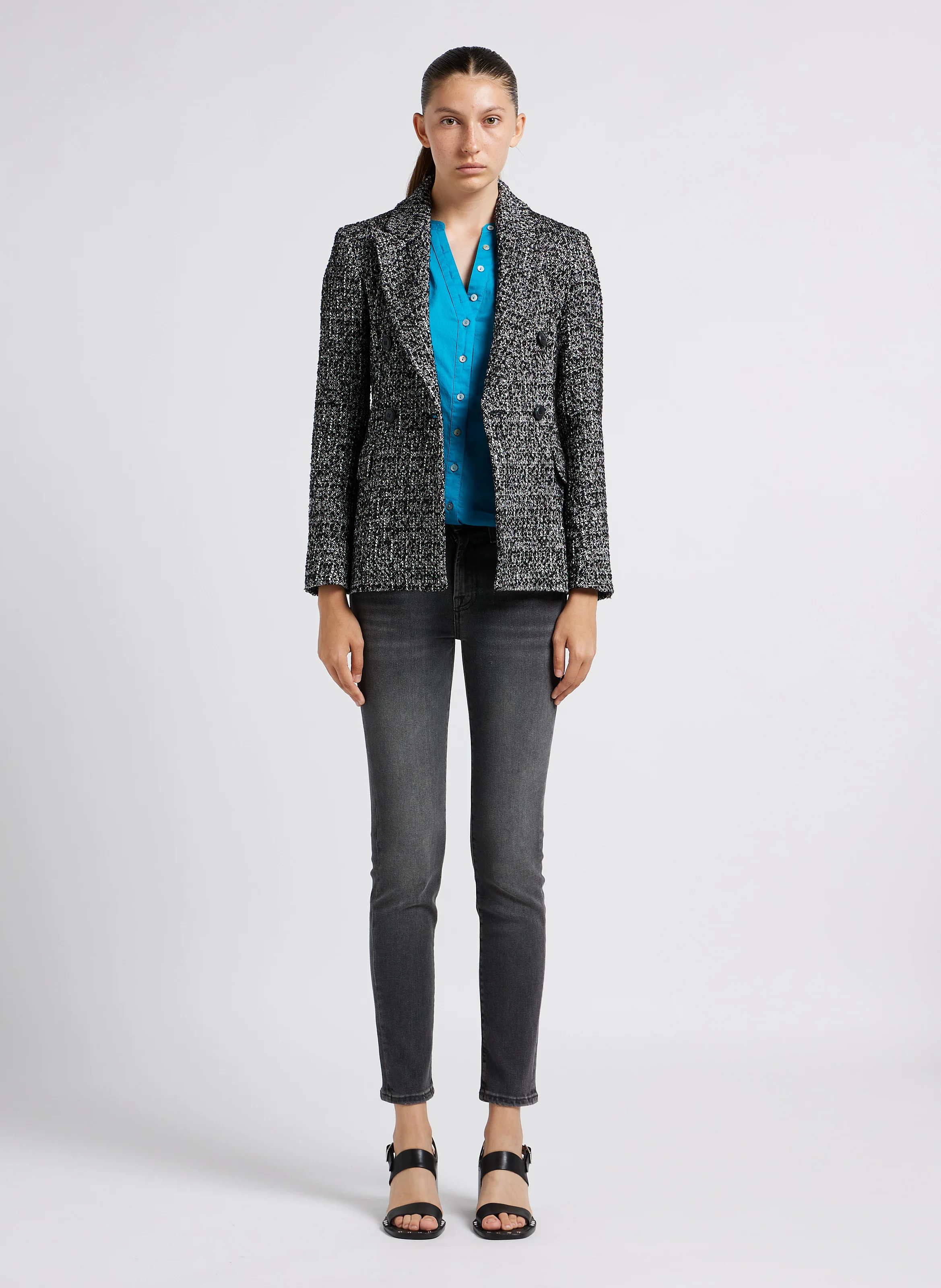 MERLINO - Veste de tailleur en tweed | Gris
