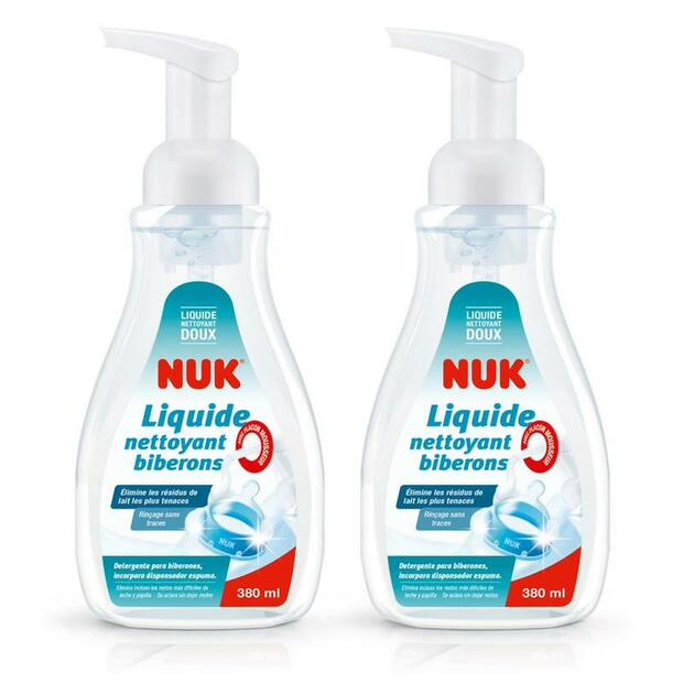 Lot de 2 Liquides Nettoyants Biberons et Tétines 380ml - NUK
