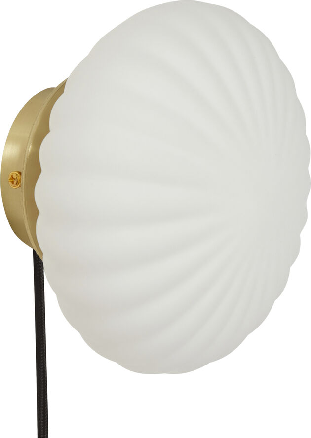 Hübsch Kumu Wall Lamp Ø18 Messing/hvid