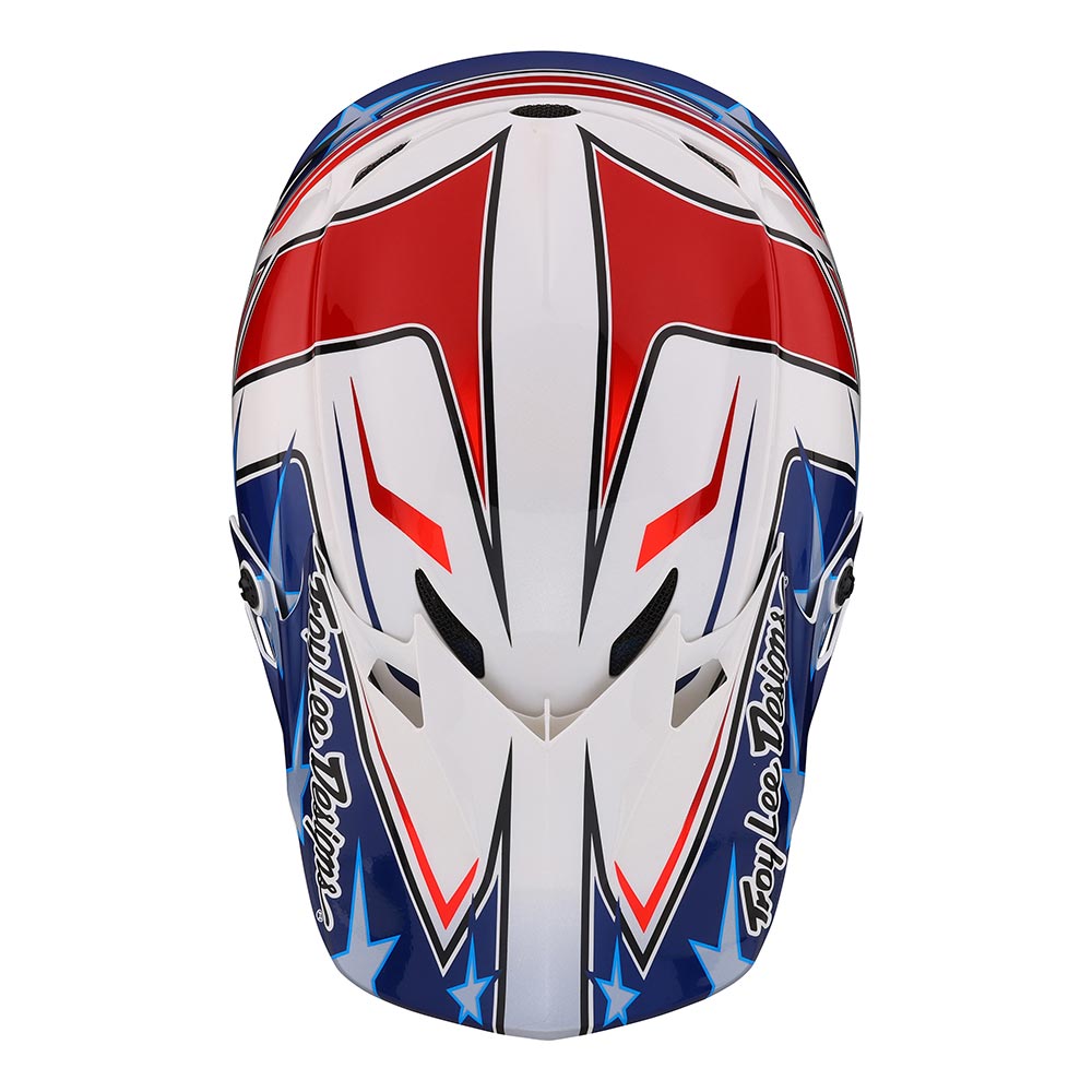 Troy Lee Designs - Casque SE4 Polyacrylite Flagstaff Blanc / Rouge / Bleu