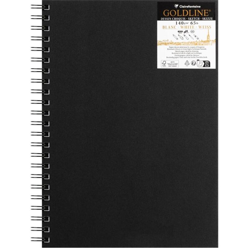 Goldline carnet spiralé 50F A4 140g portrait - Blanc