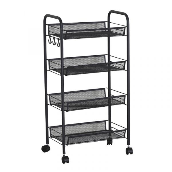 Carrinho Verdureiro 4 Prateleiras Kitchen Preto