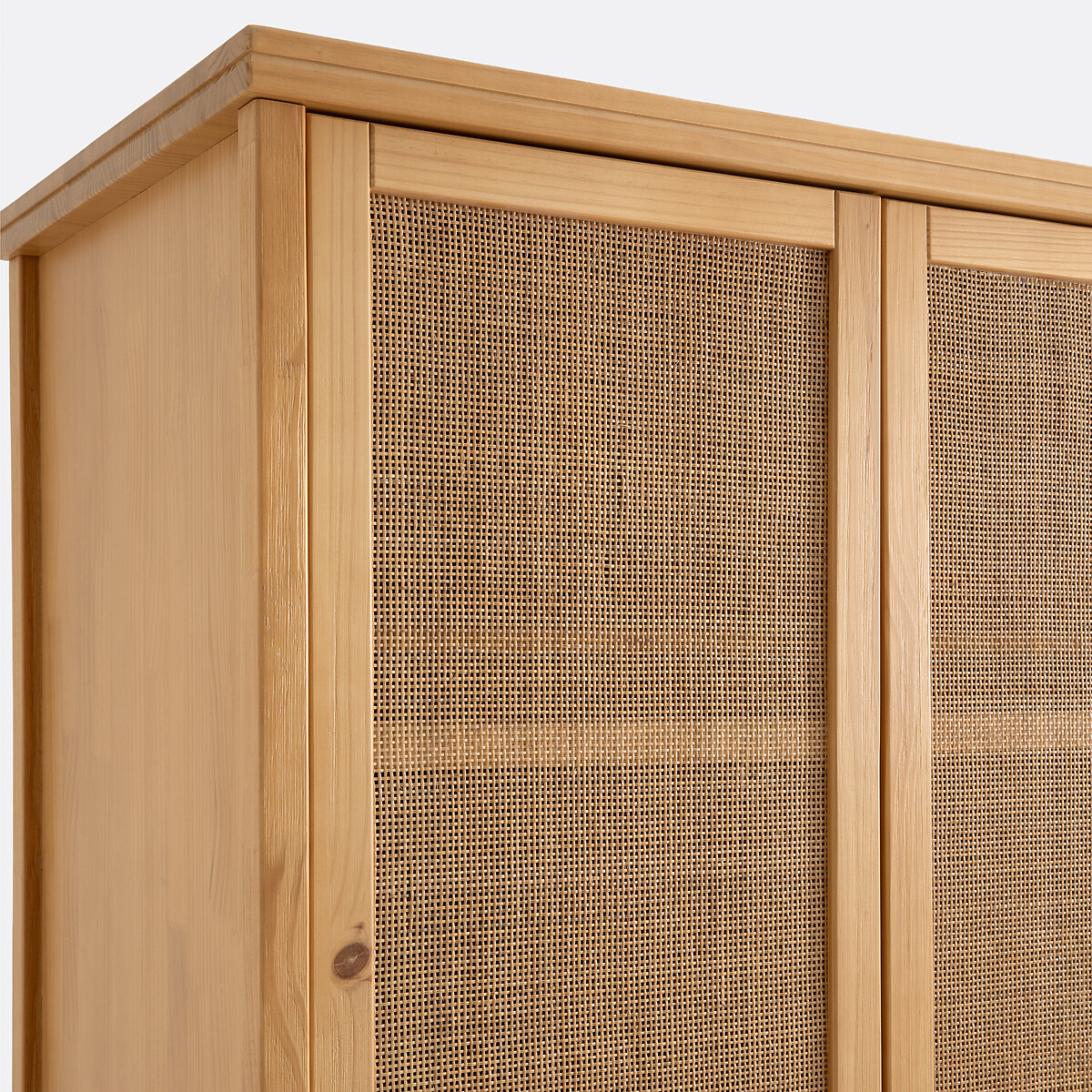 LA REDOUTE INTERIEURS<br>Armário com 2 portas em pinho maciço e rattan, Gabin