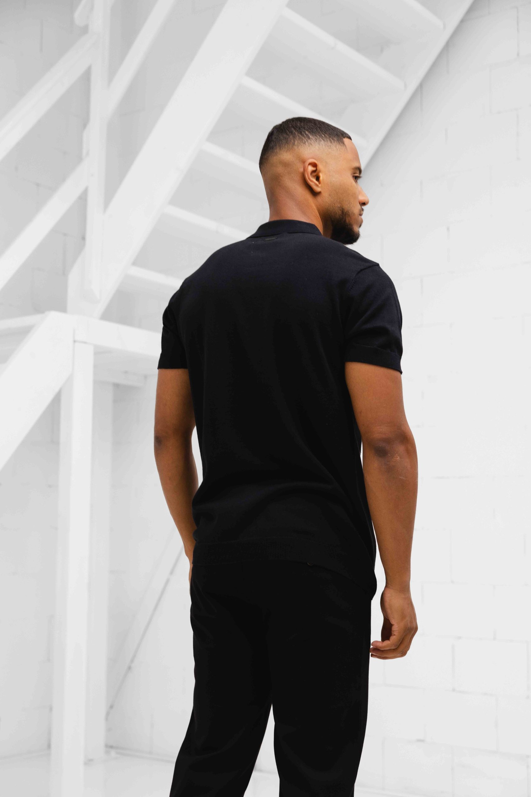 Pure Path Essential Knitwear Polo Heren Zwart