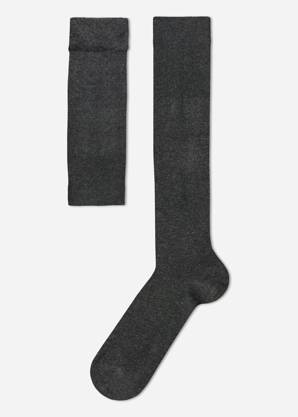 Meias compridas masculinas com cashmere