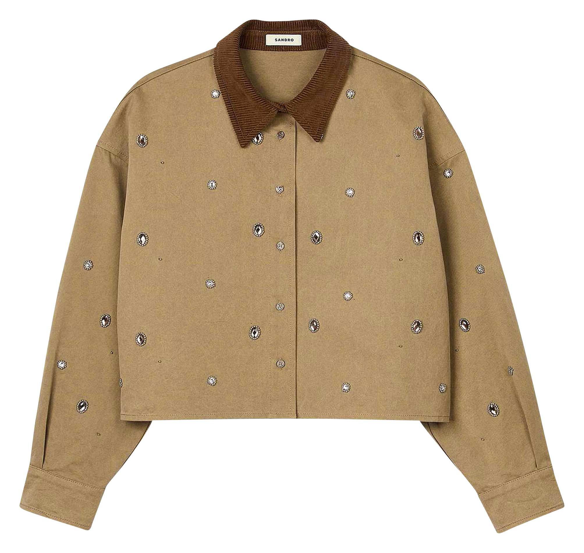 Veste col classique en coton | Kaki