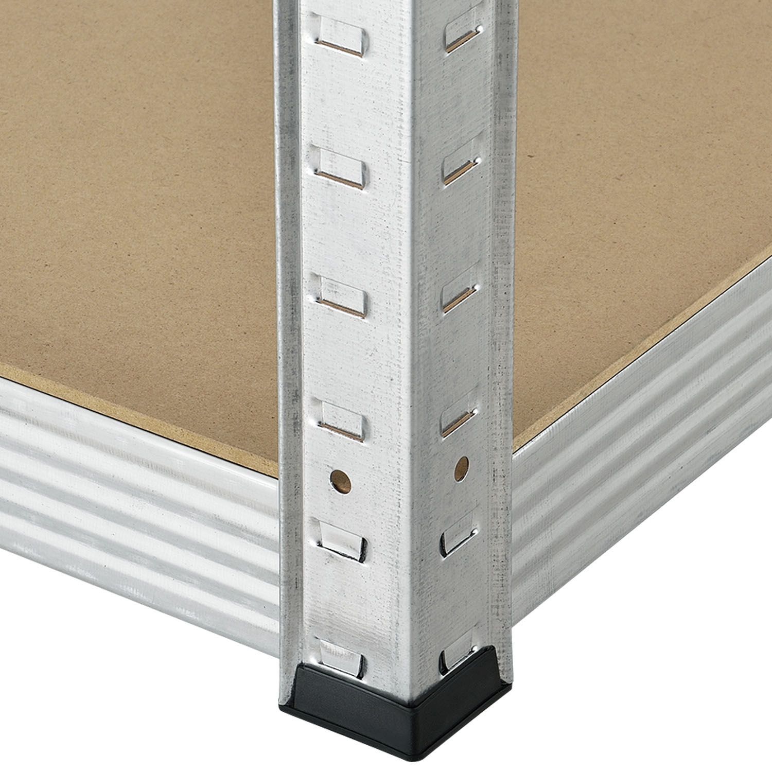 Juskys Lageregal Corner Easy 160 x 75 x 40-75 cm | 320 kg | 4 Böden | Schwerlastregal Metall
