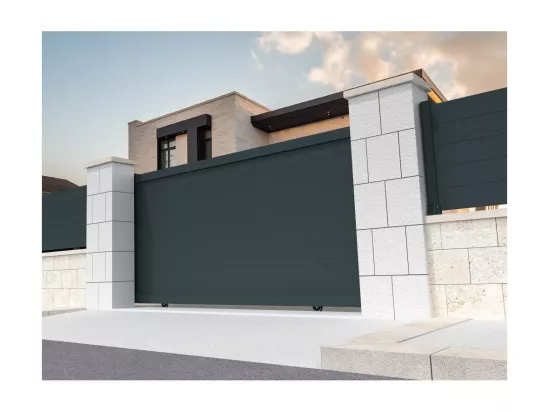 Portail coulissant plein RUUMI 4000x1542mm (Gris anthracite)