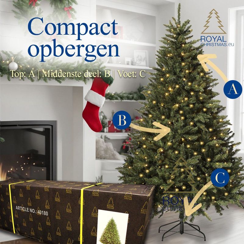 Royal Christmas Kunstkerstboom Washington 150 cm met LED-verlichting