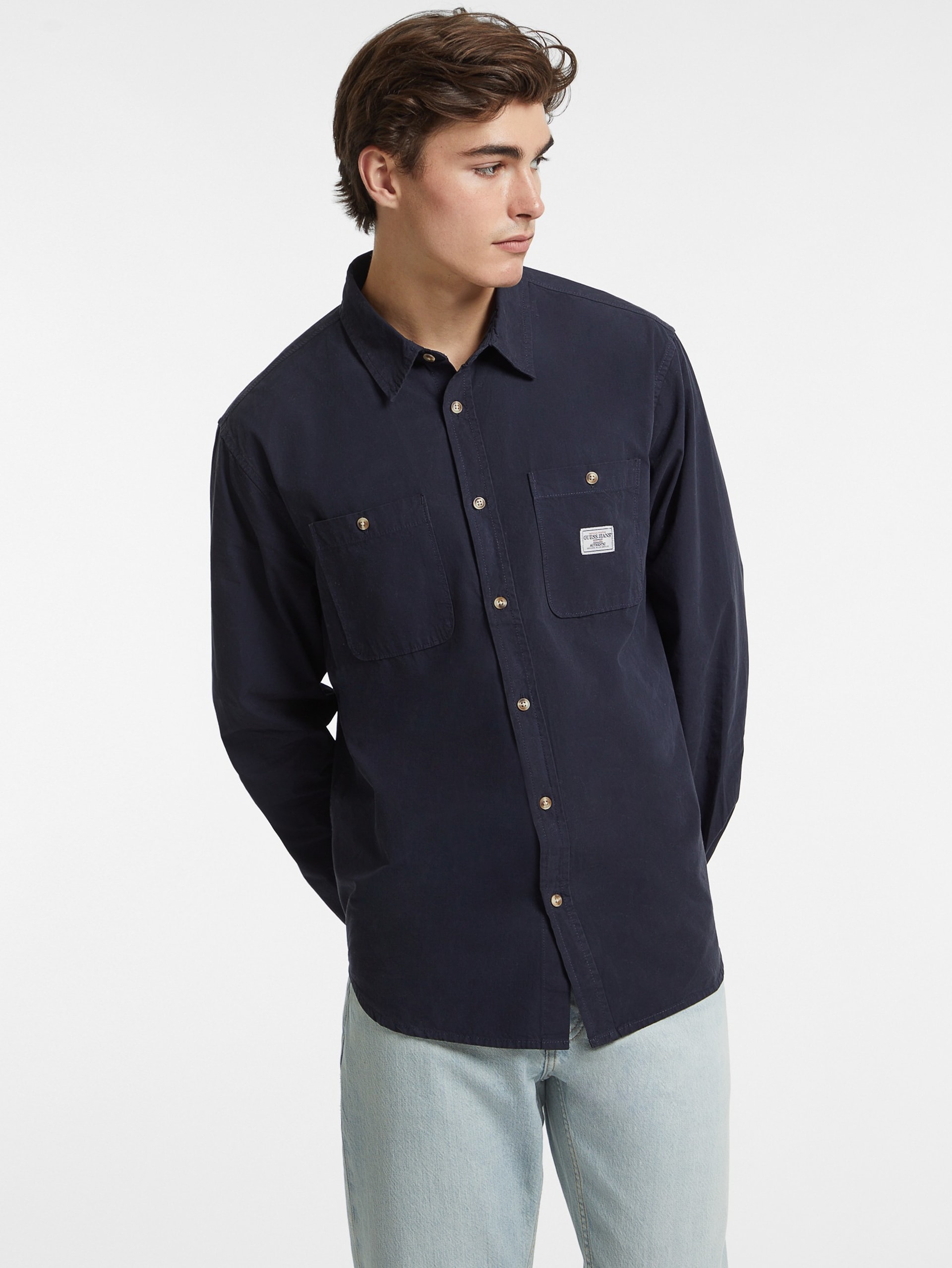 Camisa de manga comprida com bolso