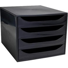 Module de classement ECOBOX, 4 tiroirs, gris