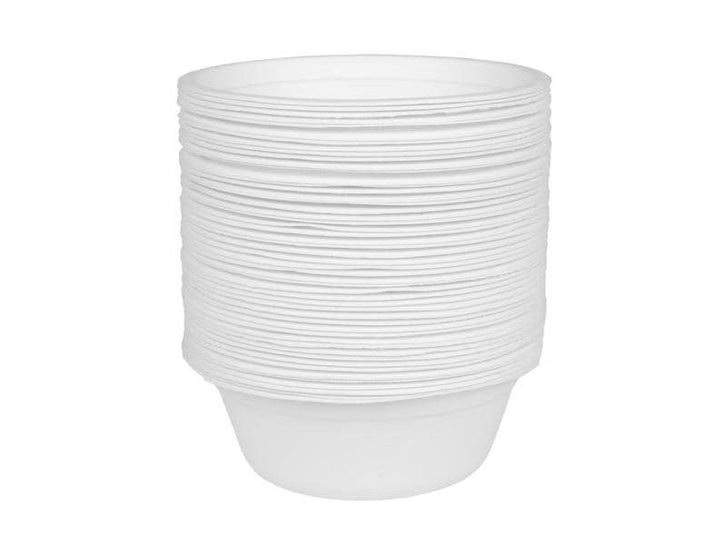 FURBER Einweg-Schale Ø 15.5 cm, 50 Stück, Weiss Schale aus umweltfreundlichem Rohstoff