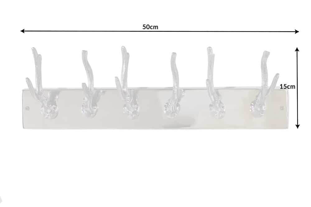 Dekorative Wandgarderobe DEER 50cm gold Metall Hirschgeweih Kleiderhaken
