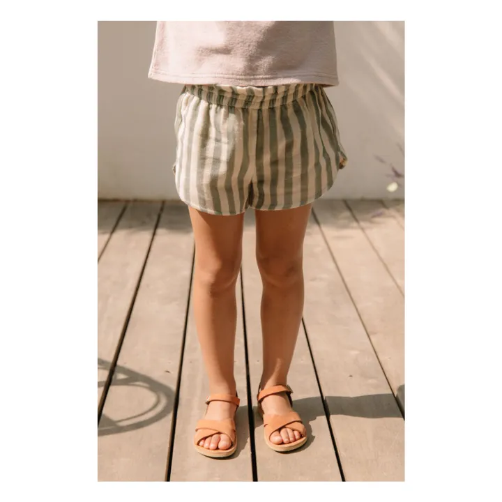 Studio Bohème Short Georgette Rayé | Vert