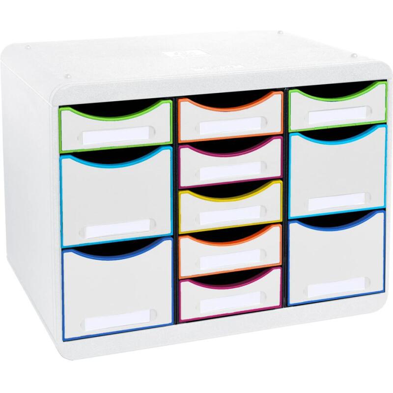 Moule de classement Storebox Multi 11 tiroirs Black Office - Blanc/arlequin