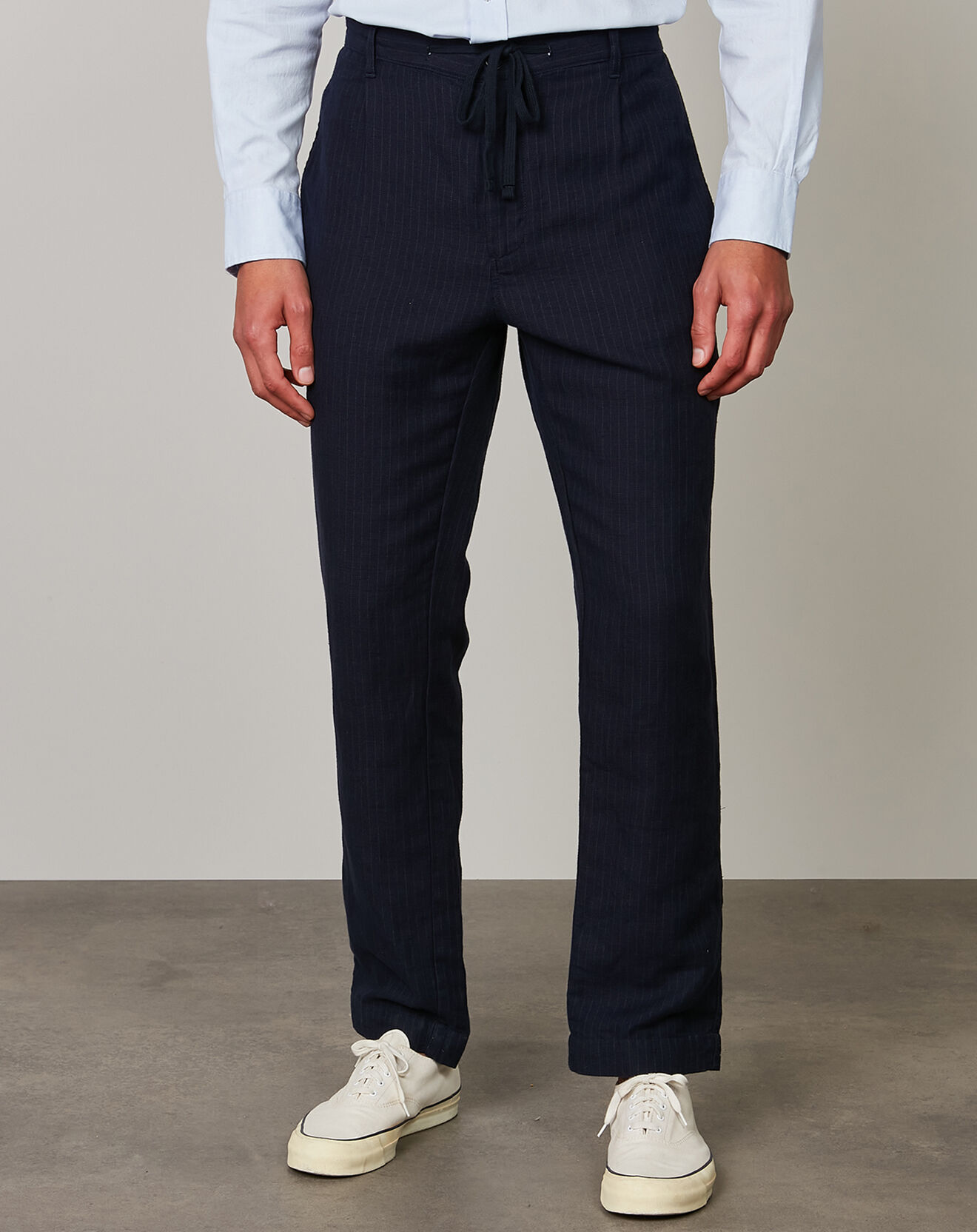 Hartford Pantalon en Lin & Coton Tanker bleu
