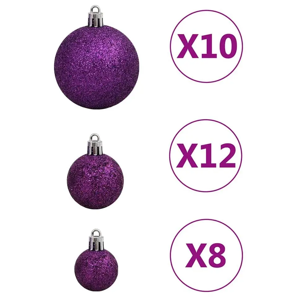 vidaXL - Kerstballenset - Paars - Polystyreen