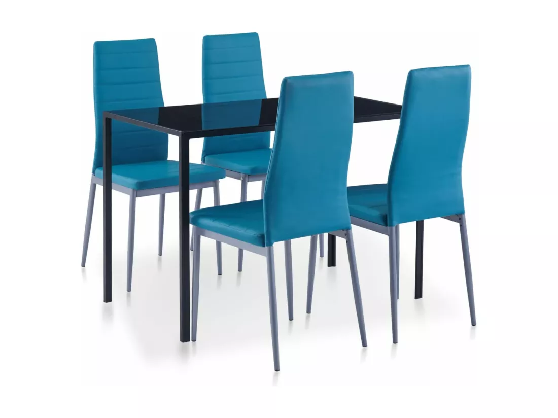 Ensemble de salle à manger 5 pcs Bleu