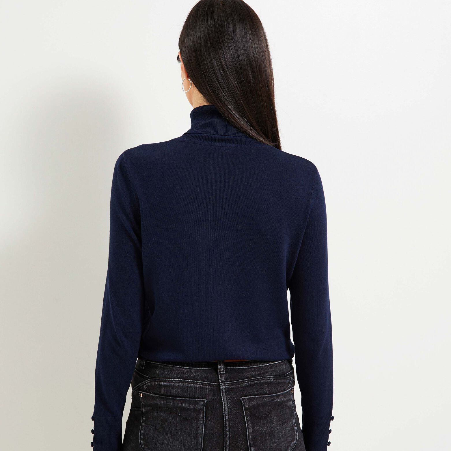 Pull col roulé femme