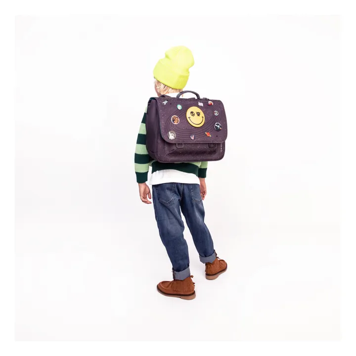 Jeune Premier Cartable Midi Space Invaders | Gris anthracite